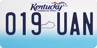KY license plate 019UAN