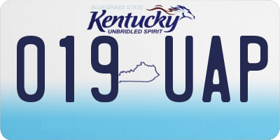KY license plate 019UAP
