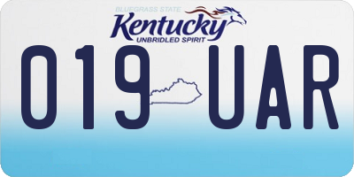 KY license plate 019UAR