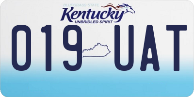 KY license plate 019UAT