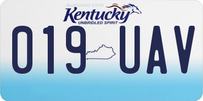 KY license plate 019UAV