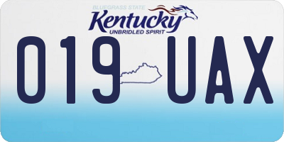 KY license plate 019UAX