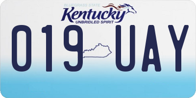 KY license plate 019UAY
