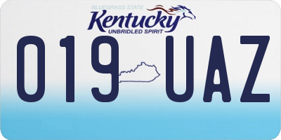 KY license plate 019UAZ