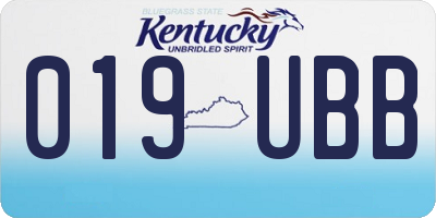 KY license plate 019UBB
