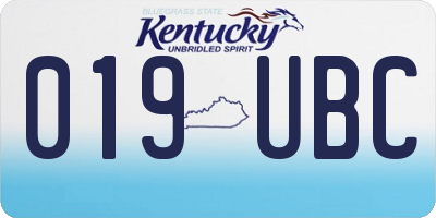 KY license plate 019UBC