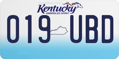 KY license plate 019UBD