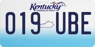 KY license plate 019UBE