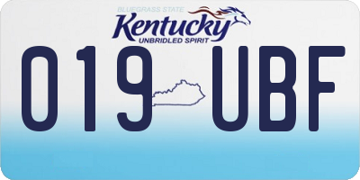 KY license plate 019UBF