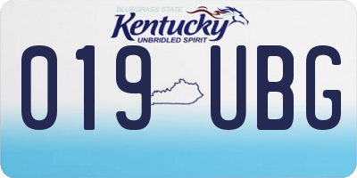 KY license plate 019UBG