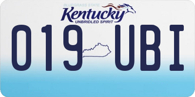 KY license plate 019UBI