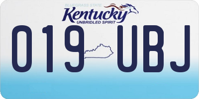 KY license plate 019UBJ