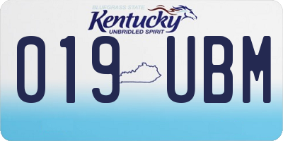 KY license plate 019UBM