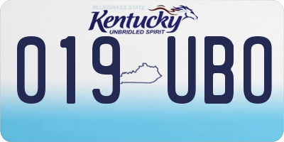 KY license plate 019UBO