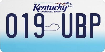 KY license plate 019UBP