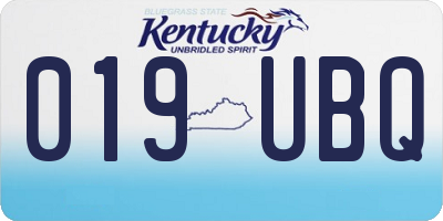 KY license plate 019UBQ