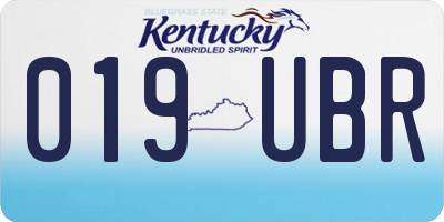 KY license plate 019UBR