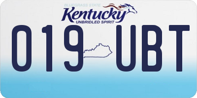 KY license plate 019UBT