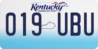 KY license plate 019UBU