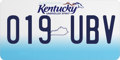 KY license plate 019UBV