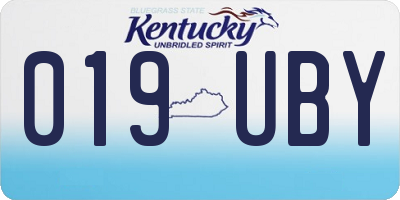 KY license plate 019UBY