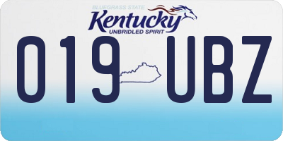 KY license plate 019UBZ