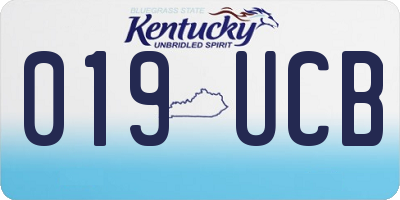 KY license plate 019UCB