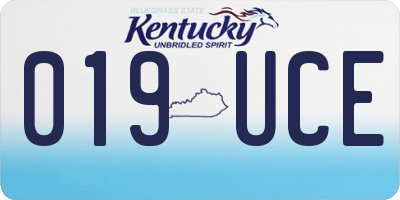 KY license plate 019UCE