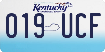 KY license plate 019UCF