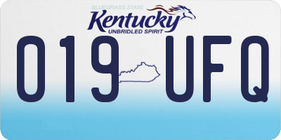 KY license plate 019UFQ