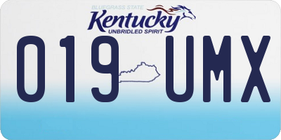 KY license plate 019UMX