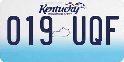 KY license plate 019UQF