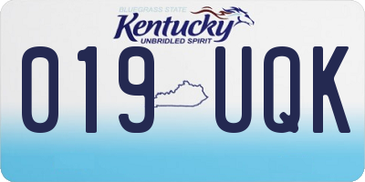 KY license plate 019UQK