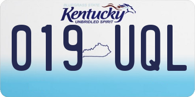 KY license plate 019UQL