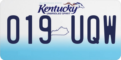KY license plate 019UQW