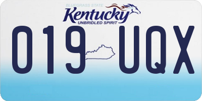 KY license plate 019UQX