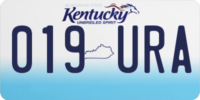 KY license plate 019URA