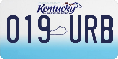 KY license plate 019URB