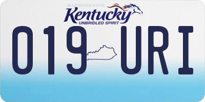 KY license plate 019URI