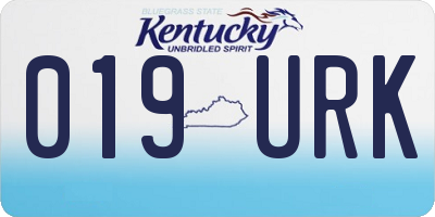 KY license plate 019URK