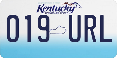 KY license plate 019URL
