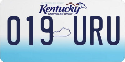 KY license plate 019URU