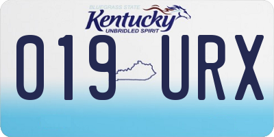 KY license plate 019URX