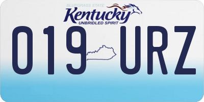 KY license plate 019URZ