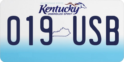 KY license plate 019USB