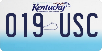 KY license plate 019USC
