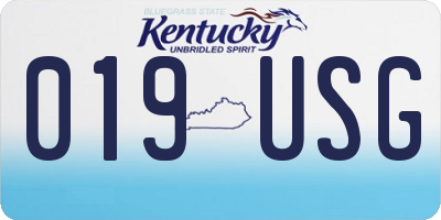 KY license plate 019USG
