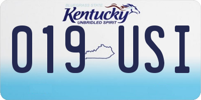KY license plate 019USI