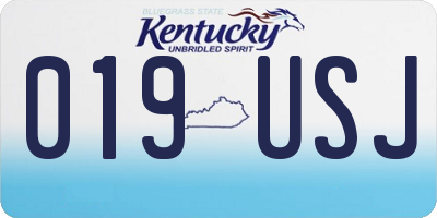 KY license plate 019USJ