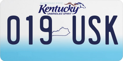 KY license plate 019USK